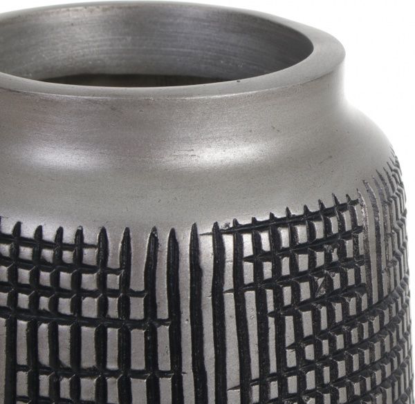 Ваза полирезиновая серая Дарк 18.5х18.5х31 см