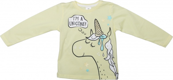 Футболка для дівчаток Luna Kids з принтом Unicone р.104 ваніль 