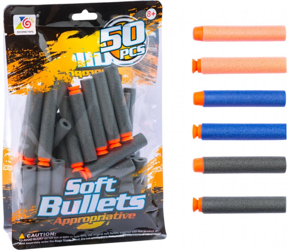 Набор мягких пуль Zecong Toys для помпового оружия (микс) 50 шт. ZC16