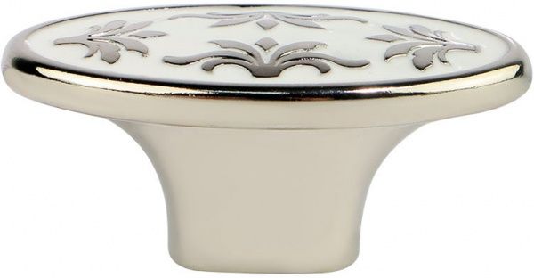 Меблева ручка D 24177.01.058 18629 полірований нікель/біла емаль Bosetti Marella