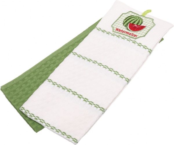 Набір рушників кухонних Кавун 2 шт. 45x70 см білий із зеленим Home Line 