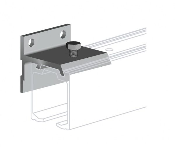 Уголок для крепления Valcomp для настенного монтажа направляющей H2 двери до 45 мм 120 кг