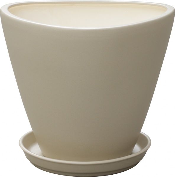 Горшок керамический Ориана-Запорожкерамика Триумф №2 крошка треугольный 6,5л бежевый (063-2-022) 