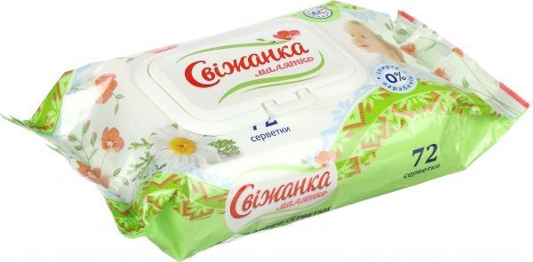Детские влажные салфетки Свіжанка Малютка 72 шт.