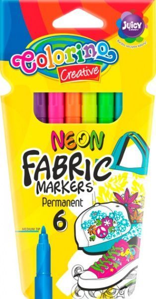 Маркеры для тканей Colorino Creative Neon 6 шт. 80071PTR разноцветный 