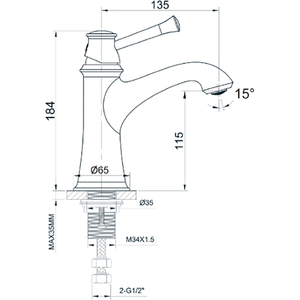 Змішувач для умивальника Imprese Podzima Zrala ZMK02170801