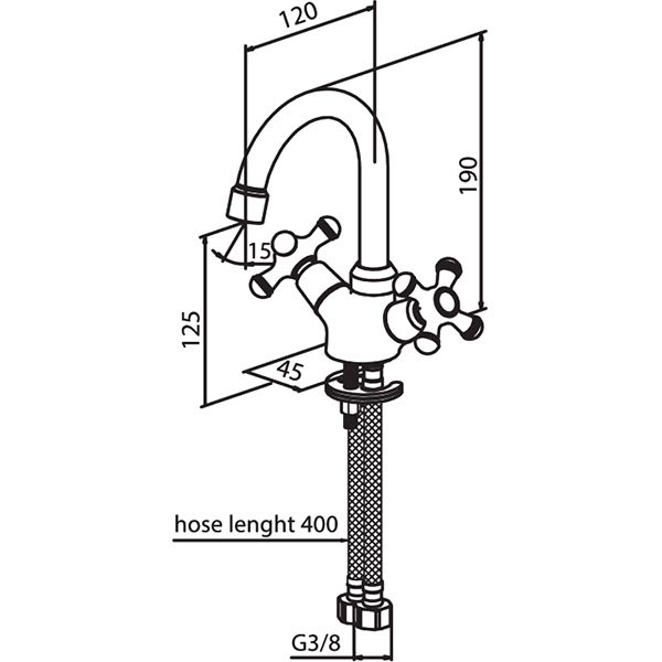 Смеситель для умывальника Damixa Retro 230210000