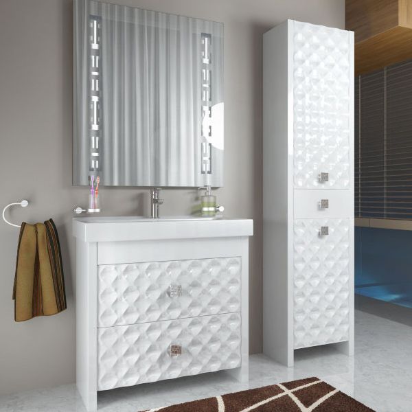 Тумба с умывальником Аква-Родос Фреска 80 3D Mona 80 см