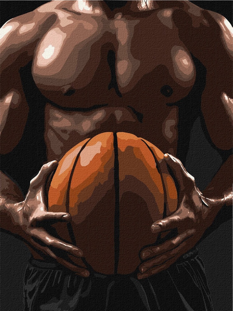Картина по номерам Торс баскетболиста 30х40 см см Ideyka