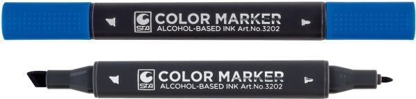 Маркер художественный STA 3202 двусторонний 0.7 / 1-7 мм STA3202-72 синий 