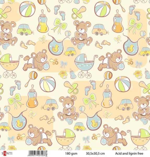 Бумага для скрапбукинга №2, 5шт/уп. 30.5х30.5 см 180 г/м² 