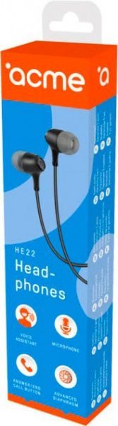 Наушники Acme HE22 Earphones With Mic black 