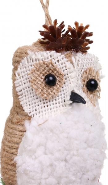 Ялинкова іграшка Сова з хутром 6x15 см LD08030 