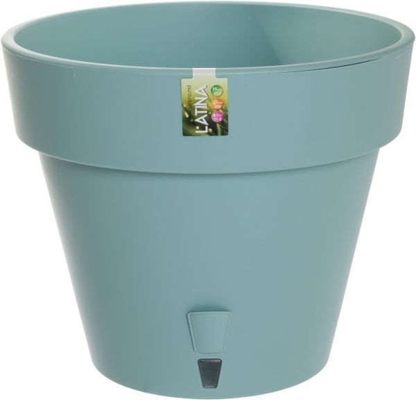 Горщик пластиковий Santino Latina круглий 11,5л світло-блакитний 