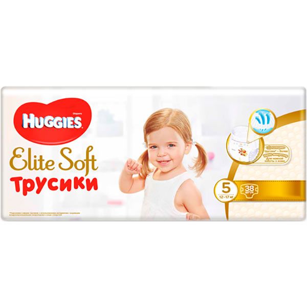 Підгузки-трусики Huggies Elite Soft Mega 5 12-17 кг 38 шт.