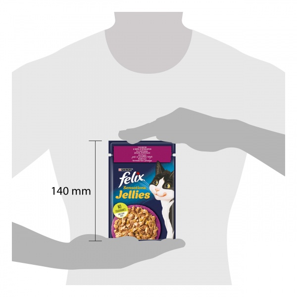 Консерва для котів Felix Sensations качка та шпинат в желе 85 г