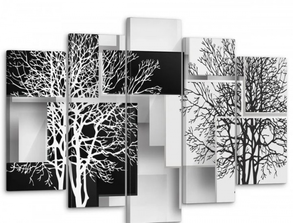 Картина модульна Картина модульна 5 частин Гілляста абстракція МК 50180 125x80 см ЕО224 