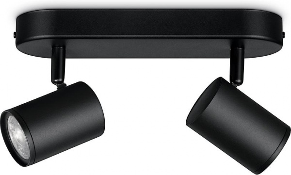 Светильник светодиодный WiZ IMAGEO Spots 2x5W 2200-6500K RGB Wi-Fi черный (929002659101) 