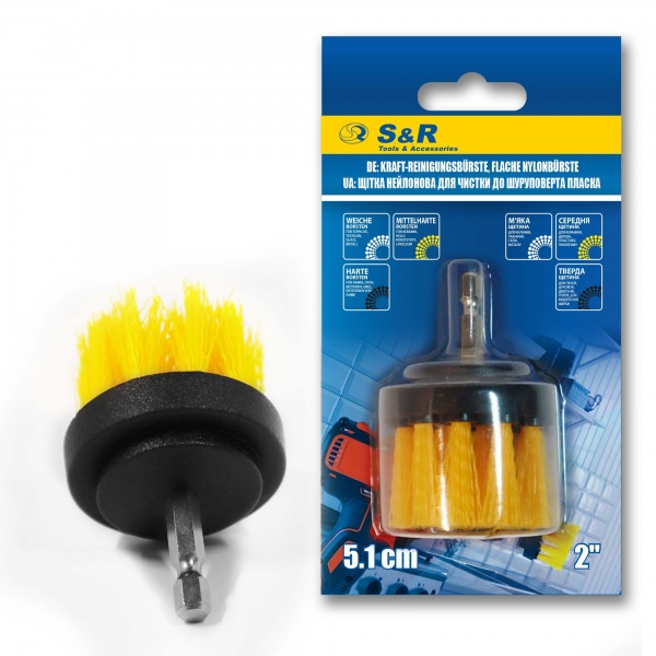 Щітка 51 мм дріт середньої жорсткості жовтий S&R 139002002