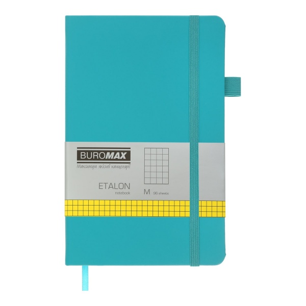 Книга для нотаток Etalon 96 арк. клітинка бірюзовий Buromax
