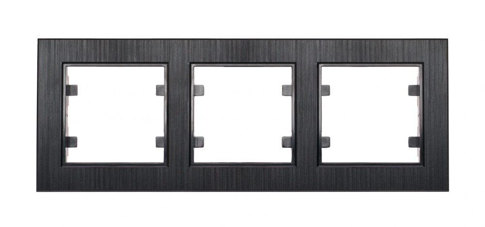 Рамка трехместная Makel Karea Line горизонтальная черный 86111703