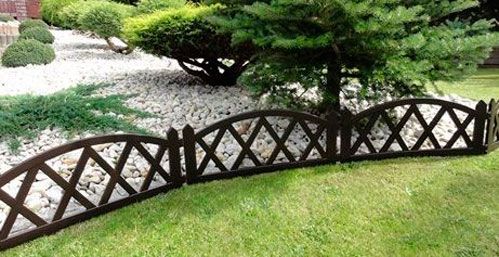 Декоративное ограждение для клумб Modern №4 5 секций коричневый