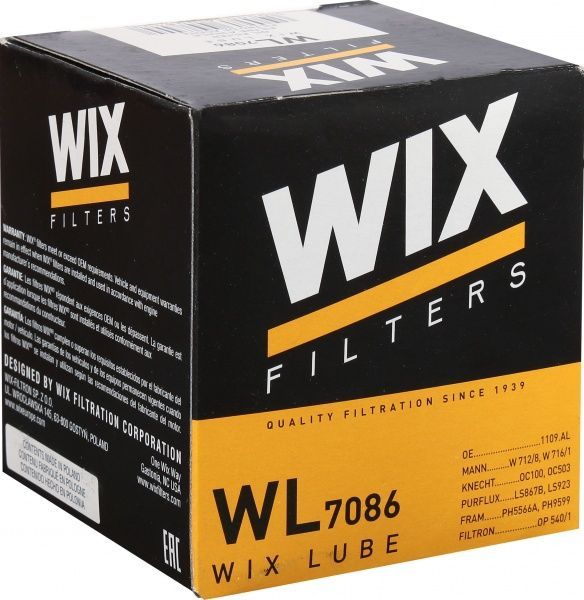Фільтр масляний WIX Filters WL7086 (ОР540/1) 