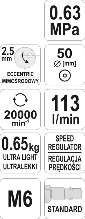 Пневмошлифмашина эксцентриковая YATO YT-09730