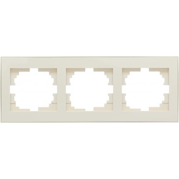 Рамка тримісна Lezard Rain з боковою вставкою горизонтальна кремовий 703-0303-148