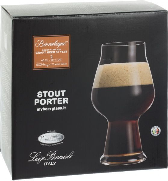 Набор бокалов для пива Birrateque Stout/Porter 600 мл 2 шт. Luigi Bormioli