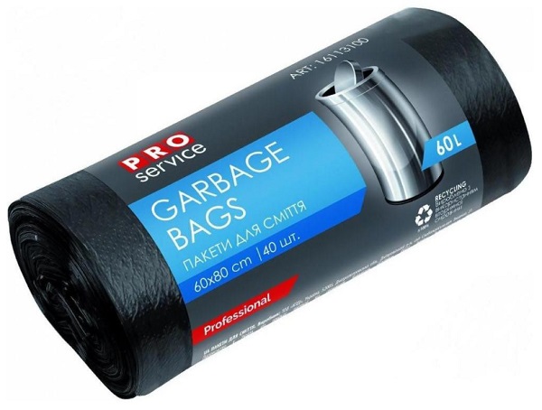 Мішки для побутового сміття PROservice стандартні 60 л 40 шт. (4820048487993)