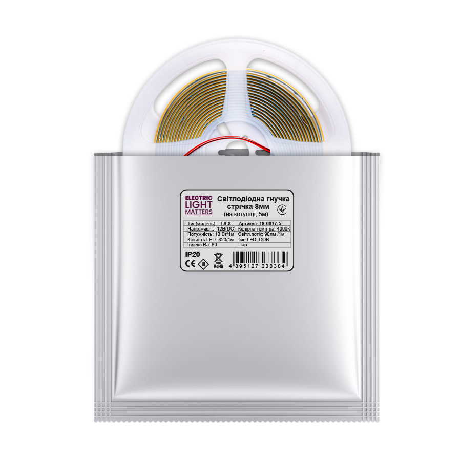 Стрічка світлодіодна ELM COB 320LED 5 м 10 Вт IP20 12 В нейтральний 19-0017-5