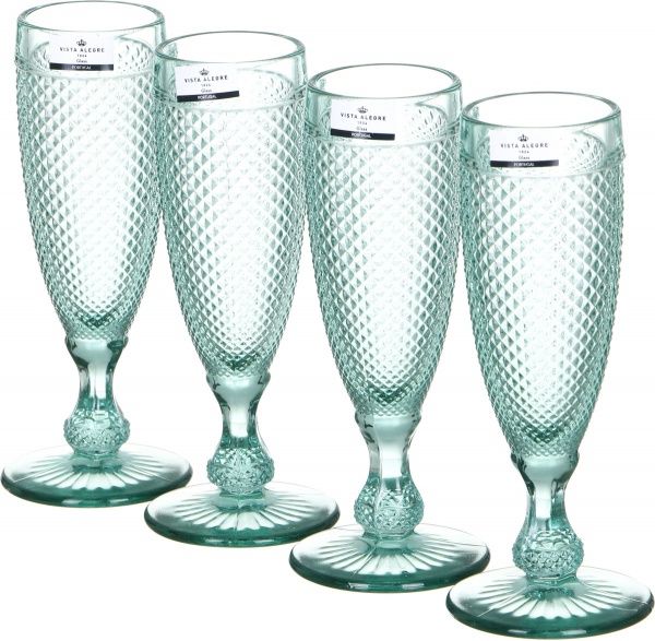 Набор бокалов для шампанского Bicos Cinza мятный 190 мл 4 шт. 49000091 Vista Alegre