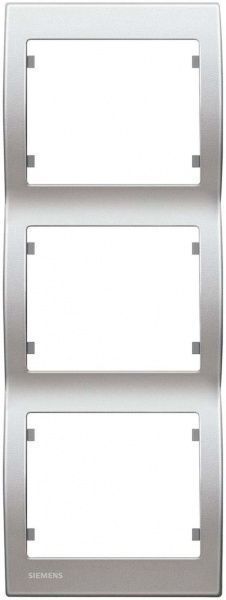 Рамка тримісна Siemens Iris вертикальна алюміній меркурій G-S18103-MA
