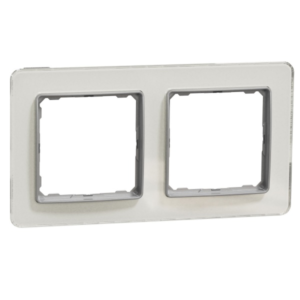 Рамка двухместная Schneider Electric Sedna Elements универсальная белое стекло SDD360802