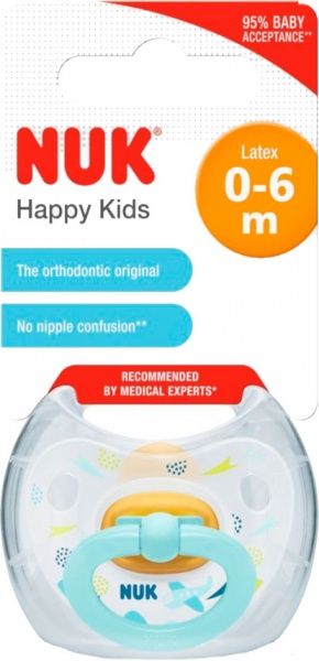 Пустышка Nuk успокаивающее HAPPY DAYS р 1 (10726007)