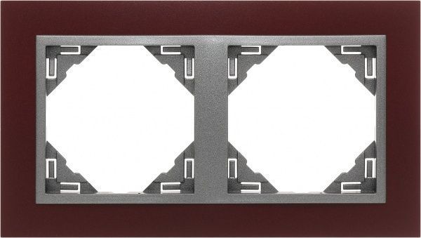 Рамка двомісна Efapel ANIMATO Logus універсальна червоний/металік графіт 90920 TBS