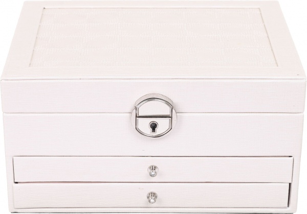 Шкатулка для украшений Royal case 22х18х13 см белая