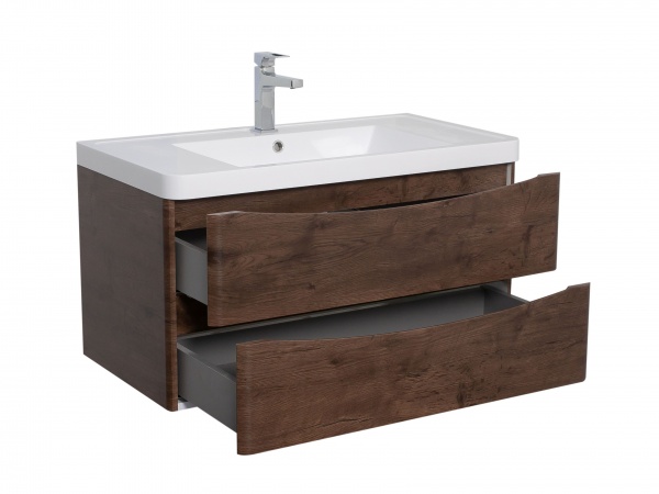 Тумба підвісна Aqua Rodos Vista каштан з умивальником Ваr 90 см