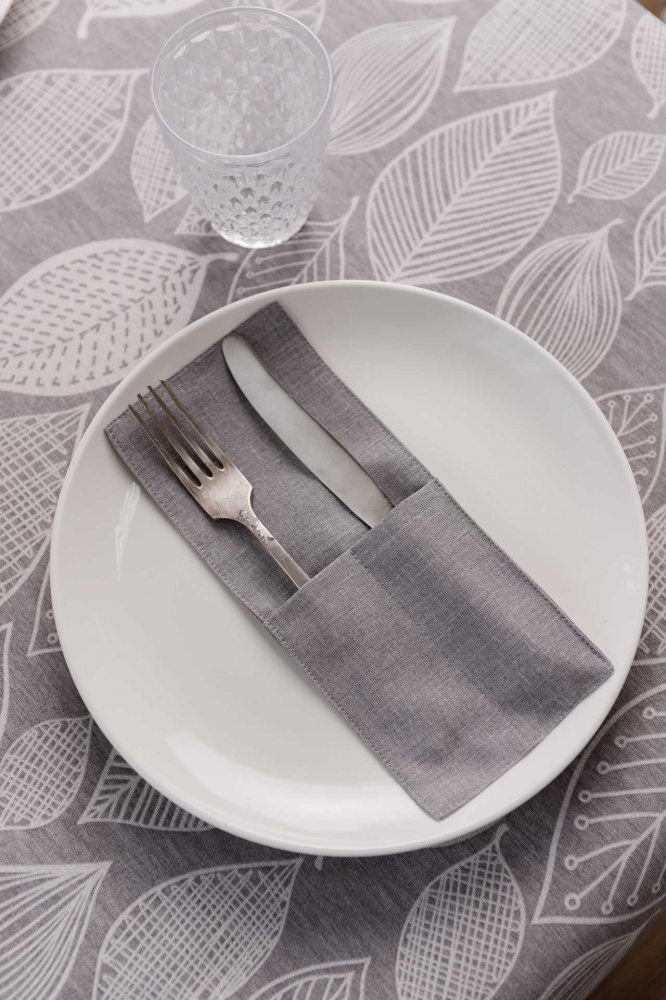 Чохол для приборів Прованс Листя cірий однотон 10x24 см сірий