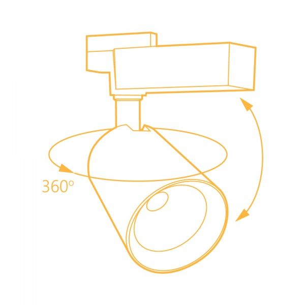Трековый прожектор LightMaster MLT200 MR16/GU10 черный 