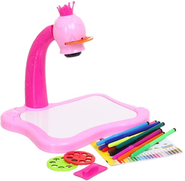 Доска для рисования Shantou с проектором розовая YM6116