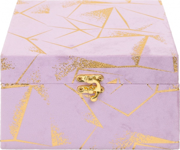 Сундук Геометрия 18х18х12 см пудровая с золотым