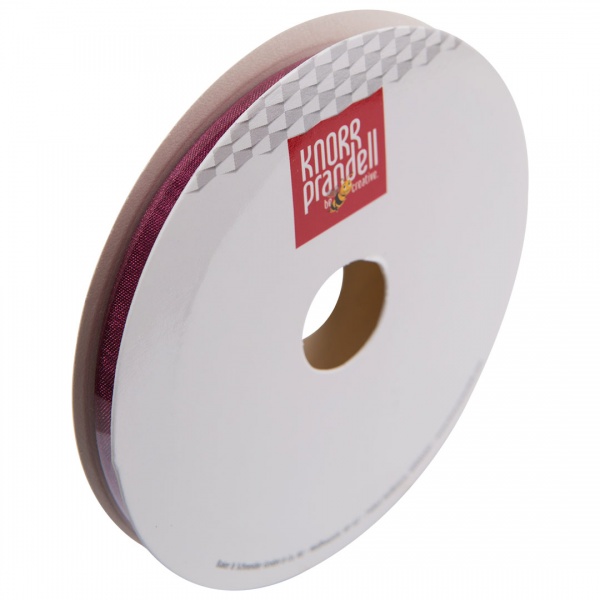 Стрічка декоративна Knorr Prandell органза 0,6 см 10 м темно-бордовий 