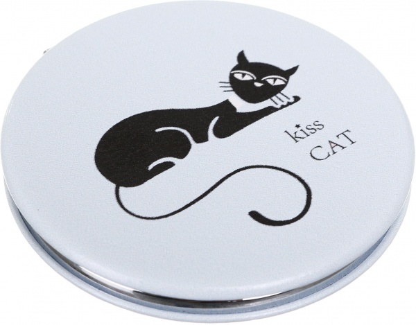 Зеркало карманное косметическое Лідер Канц Котик круглое 12 вариантов в ассортименте 
