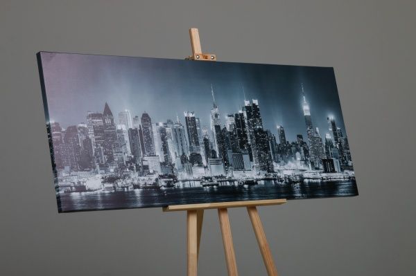 Репродукция Ночной город 60x150 см Styler 