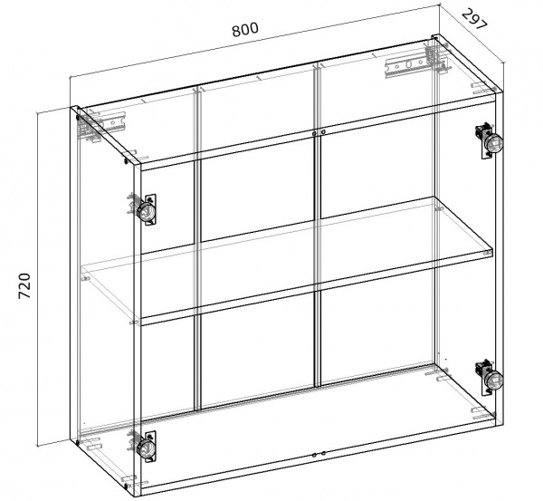 Шафа верхня Грейд розпашна 800x720x300 мм горіх темний 