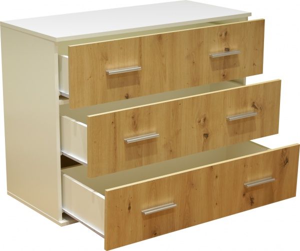 Комод Рієка 3Ш Р-КМ1 970х450х776 мм дуб артизан/білий 