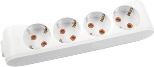 Колодка 16 А 230 В с заземлением 4 гн. белый 90114400 