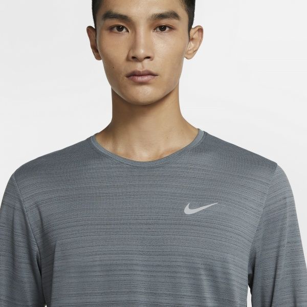 Футболка Nike M NK DF MILER TOP LS CU5989-084 р.M серый